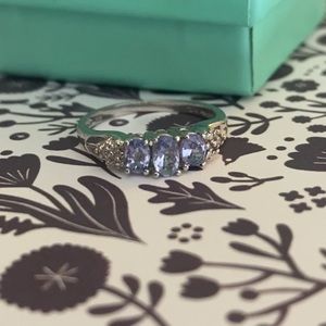 Sterling Silver Amethyst Ring Size 7